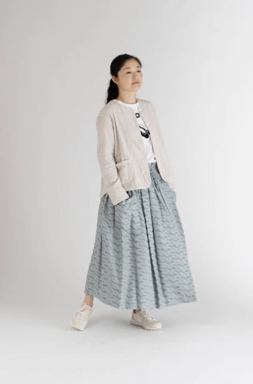 ガーゼノーカラージャケット 白鼠 22,880円